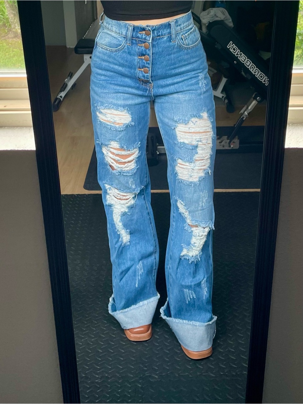 Vibrant Distressed Jeans